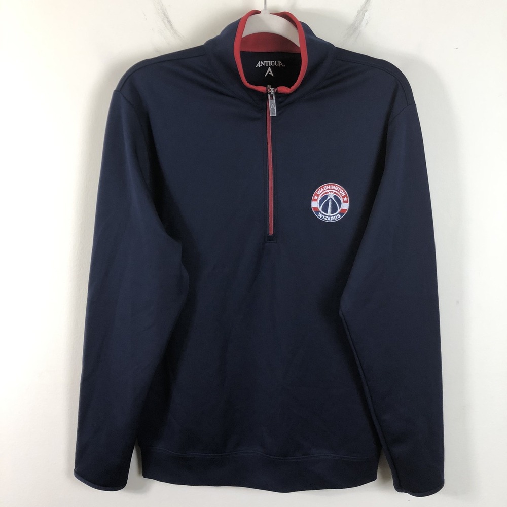 Antigua Washington Wizards 1/4 Zip Pullover Sweatshirt Mens Sz M Navy Basketball